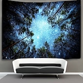 cheap Forest Tapestry-Mistry Forest Hanging Tapestry Magical Nature Green Tree Rainforest Landscape Wall Art Large Tapestry Mural Decor Photograph Backdrop Blanket Curtain Home Bedroom Living Room Decoration
