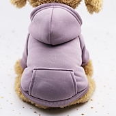 economico Felpe con cappuccio-felpe con cappuccio invernali per cani con tasche vestiti caldi per cani di piccola taglia cappotto per chihuahua abbigliamento per cuccioli e gatti