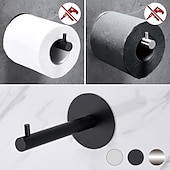 ieftine Suporturi Hârtie Igienică-suport de hârtie igienică rotund, design nou, autoadeziv, din oțel inoxidabil, rulou de baie, raft de hârtie montat pe perete 1buc