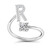 billige Trendy smykker-1 stk Bandring For Herre Dame Krystall Hvit Legering Klassisk