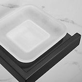 billige Såpekopper-såpeholder i rustfritt stål og abs med glassbrett veggmontert bad 1 stk malte overflater, krom galvanisert og børstet