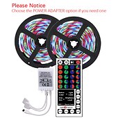 economico Controllo a distanza-Strisce led 10m (2 * 5m) luci rgb tiktok 2835 strisce 600led illuminazione cambia colore cambiando con 44 tasti telecomando ir ideale per home cucina tv natale luci posteriori dc 12v