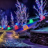 cheap Solar String Lights-Outdoor Solar String Lights 100M 800LED 50M 500LED Upgraded Fairy Christmas String Lights Ambiance Lighting for Outdoor Patio Lawn Remote Control Memory Function IP65 Waterproof Garden Light