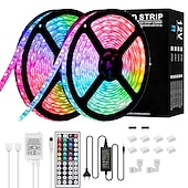お買い得  防水ストリップライト-直管LEDライト10m32.8ftrgb色変更防水smd5050部屋の寝室ホームキッチンキャビネットパーティー装飾12v6aアダプター