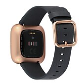 preiswerte Fitbit-Uhrenarmbänder-Uhrenarmband für Fitbit Versa 2 / Versa Lite / Versa SE / Versa Echtes Leder Ersatz Gurt Schnellspanner Verstellbar Armband