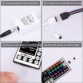 economico Controllo a distanza-Strisce led 10m (2 * 5m) luci rgb tiktok 2835 strisce 600led illuminazione cambia colore cambiando con 44 tasti telecomando ir ideale per home cucina tv natale luci posteriori dc 12v
