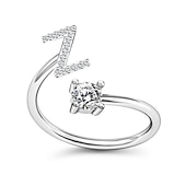 billige Trendy smykker-1 stk Bandring For Herre Dame Krystall Hvit Legering Klassisk