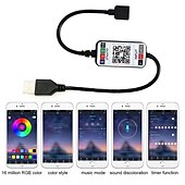 cheap USB Strip Lights-App Intelligent Control Bluetooth Mesh Smart Led Lights Strip 1M 2M 3M 4M 5M 5050 RGB SMD 30 LEDs Per Meters with IR 24 Key Controller USB Port DC5V