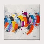 cheap Abstract Paintings-Oil Painting Hand Painted Square Abstract Modern Rolled Canvas (No Frame)