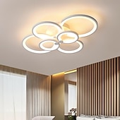 billige Taklamper med dimming-6-lys led dimbar taklampe innfelt lys sirkel design moderne stil enkelhet akryl 90w stue spisestue soverom lys armatur kun dimmes med fjernkontroll