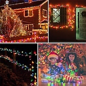 voordelige Plug String Lights-led lichtslingers 800 leds 400 leds 300 leds 200 leds 100 leds plug in lichtslingers 8 modi waterdicht binnen buiten kerstboom bruiloftsfeest slaapkamer decoraties eu stekker 220-240v en ons stekker