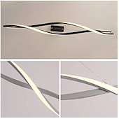 abordables Éclairages pour îlot-2 lumières 80/100cm led suspension design vague aluminium spoutnik linéaire île finitions peintes curl moderne simple 110-120v 220-240v