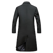 cheap Men&#039;s Trench Coat-Men&#039;s Winter Coat Wool Coat Overcoat Outdoor Work Fall &amp; Winter Wool Outerwear Clothing Apparel Basic Solid Colored Shirt Collar Single Breasted