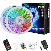 cheap Remote Control-10m 32.8ft Smart App Control Flexible Led Strip Light 5050 RGB SMD 360 LEDs Work with Alexa Google 12V 4A Adapter Kit