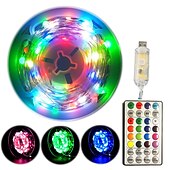 olcso USB-tápellátás-33 láb rgb tündérfüzér lámpák, 100 led vízálló villogó lámpák 32 gombos távirányítóval karácsonyi ünnepi dekorációhoz