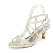 ieftine Formal-pantofi de nuntă pentru mireasă domnișoară de onoare femei peep toe alb fildeș albastru argintiu auriu negru sandale din satin cu toc mic petrecere de nuntă ziua îndrăgostiților minimalism moda