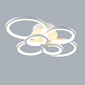 billige Taklamper med dimming-6-lys led dimbar taklampe innfelt lys sirkel design moderne stil enkelhet akryl 90w stue spisestue soverom lys armatur kun dimmes med fjernkontroll