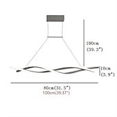 abordables Éclairages pour îlot-2 lumières 80/100cm led suspension design vague aluminium spoutnik linéaire île finitions peintes curl moderne simple 110-120v 220-240v