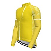 tanie Męskie koszulki-Męskie Koszulka rowerowa Geometryczny Niejednolita całość Wzory Długi rękaw Rower Dżersej Top z 3 tylnymi kieszeniami Kolarstwo górskie Kolarstwie szosowym Keep Warm Odporny na UV Kolarstwo Szybkie