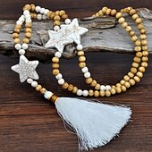 abordables Bijoux mode-1 pc Collier Pendentif Collier de Perle For Femme Plein Air Cadeau Fête d&#039;anniversaire En bois Pierre Fait main Amis Etoile / Collier Sautoir / Collier de perles
