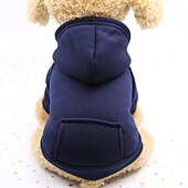 economico Felpe con cappuccio-felpe con cappuccio invernali per cani con tasche vestiti caldi per cani di piccola taglia cappotto per chihuahua abbigliamento per cuccioli e gatti