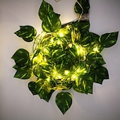 Недорогие Питание от батареек-элегантный свадебный прием вечеринка зеленые листья винограда плющ гирлянда огни наружное свадебное украшение 2.3м 30 светодиодов светодиодные гирлянды для патио сад семейная вечеринка свадебное