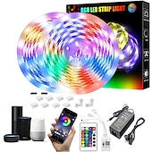 זול בקרת WiFi ומוזיקה-32.8ft 10 m led רצועות אור led wifi אלחוטי rgb tiktok אורות led חכם עמיד למים 5050 עם 24 מקשים שלט רחוק אורות קלטת גמישים מתאים alexagoogle הבית ומתאם 12 v