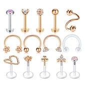 cheap Women&#039;s Accessories-16g cartilage helix tragus stud earring twist spiral barbell lip rings labret stud horseshoe piercing twisted eyebrow rings piercing for women men jewelry