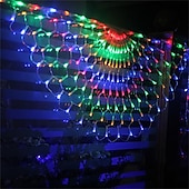 billige Elektrisk støpsel-3,5 m 3xpeacock mesh nett ledet strengelys jul nyttårsdekor fleksibel nettstreng fargerik belysning for uteplass plen tre dekor lampe høytidslys AC110V 220V vanntett