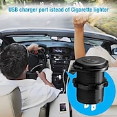 voordelige Auto-oplader-Dubbele USB Auto Lader Stopcontact Adapter - Waterdicht 5V 4.2A Snellader voor Mobiele Telefoons met Voltmeter  10A Veilige voor 12-24V Auto Boot Motorfiets