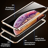 お買い得  iPhone用ケース-電話 ケース 用途 iPhone 16 iPhone 15 プロマックスプラス iPhone 14 13 12 11 Pro Max Mini X XR XS Max 8 7 Plus 磁気吸着ケース 全身保護 両面 耐衝撃 強化ガラス メタル