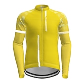 tanie Męskie koszulki-Męskie Koszulka rowerowa Geometryczny Niejednolita całość Wzory Długi rękaw Rower Dżersej Top z 3 tylnymi kieszeniami Kolarstwo górskie Kolarstwie szosowym Keep Warm Odporny na UV Kolarstwo Szybkie