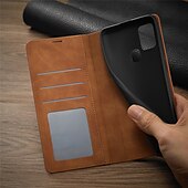 abordables Carcasas Samsung-Funda de teléfono para Samsung Galaxy S24 S23 S22 S21 S20 Plus Ultra A54 A34 A14 A73 A53 A33 A72 A52 A42 S25 Ultra Funda billetera Flip magnética con soporte a prueba de golpes de color sólido de PU