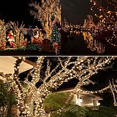 cheap Solar String Lights-Outdoor Solar String Lights 100M 800LED 50M 500LED Upgraded Fairy Christmas String Lights Ambiance Lighting for Outdoor Patio Lawn Remote Control Memory Function IP65 Waterproof Garden Light