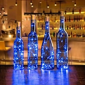 economico Striscie luci a batteria-led luci stringa bottiglia a forma di sughero decorazione di nozze all&#039;aperto 2m led notte luce stellata 30 pz 12 pz 10 pz filo di rame tappo bottiglia di vino lampada festa di nozze decorazione