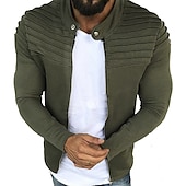 voordelige Casual Jassen-Voor heren Overgangsjack Vrijetijdsjas shacket Cardigan Alledaagse kleding Herfst Marine Rode Wijn Zwart Lichtgrijs Gewatteerd jack