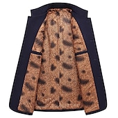 cheap Men&#039;s Trench Coat-Men&#039;s Winter Coat Wool Coat Overcoat Blazer Short Coat Office Work Fall &amp; Winter Wool Windproof Warm Outerwear Clothing Apparel Basic Chic &amp; Modern Solid Colored Stand Collar