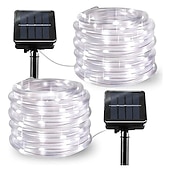 economico Striscie luci ad energia solare-luce solare esterna della stringa 2pcs 1pcs tubo della corda ha condotto la lampada solare 12m 100 luci della stringa dei led vacanza fata all&#039;aperto festa di natale luce del giardino solare luce