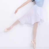 お買い得  バレエダンスウェア-通気性のあるバレエスカート メタリックバックル シャーリング ソリッド 女性用 トレーニングパフォーマンス 高ポリエステル