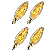 Недорогие Лампы накаливания-10шт 6шт 4шт 40Вт винтажные лампочки Эдисона старинные лампы накаливания e14 c35 свеча подвесной светильник теплый желтый 2200-2700k ретро с регулируемой яркостью декоративные 220-240В