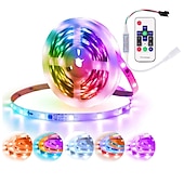 billige vanntette stripelys-rgbic stripe lys 5m 10m led lys stripe 150-300 lysdioder 16 millioner drømme farge skiftende hjem utendørs dekorasjon vanntett jul