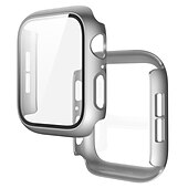 お買い得  スマートウォッチ用ケース-スクリーンプロテクター付き時計ケース と互換性があります Apple Watch Series 8 7 41mm 45mm / Series 6 5 4 SE 40mm 44mm / Series 3 2 1 38mm 42mm 傷つきにくい バンパーフルカバー 強化ガラス / PC 腕時計 カバー