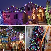 cheap Solar String Lights-Outdoor Solar String Lights 100M 800LED 50M 500LED Upgraded Fairy Christmas String Lights Ambiance Lighting for Outdoor Patio Lawn Remote Control Memory Function IP65 Waterproof Garden Light