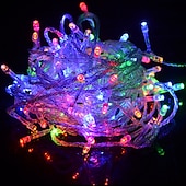 رخيصةأون يعمل بالبطاريات-3 متر 6 متر 10 متر LED سلسلة أضواء الكريسماس 20 40 80 LED لعيد الميلاد عطلة حفل زفاف غرفة نوم الفناء الديكور عيد الميلاد المتعري أضواء الجنية