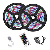 economico Controllo a distanza-Strisce led 10m (2 * 5m) luci rgb tiktok 2835 strisce 600led illuminazione cambia colore cambiando con 44 tasti telecomando ir ideale per home cucina tv natale luci posteriori dc 12v