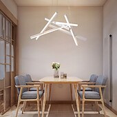 Недорогие В виде грозди-led 32w люстра sputnik dia56cm алюминиевая рама, окрашенная в черный цвет, отделка для гостиной, спальни, кафе, подвесной светильник, теплый белый / белый свет