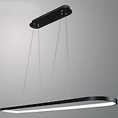 economico Luci Isola cucina-Lampadario a sospensione ovale a led 69cm moderno semplice in alluminio appeso a isola illuminazione 36w per sala da pranzo ristorante conferenza bar caffetteria lampadario