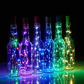 economico Striscie luci a batteria-led luci stringa bottiglia a forma di sughero decorazione di nozze all&#039;aperto 2m led notte luce stellata 30 pz 12 pz 10 pz filo di rame tappo bottiglia di vino lampada festa di nozze decorazione