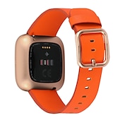 preiswerte Fitbit-Uhrenarmbänder-Uhrenarmband für Fitbit Versa 2 / Versa Lite / Versa SE / Versa Echtes Leder Ersatz Gurt Schnellspanner Verstellbar Armband