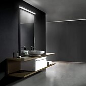 economico Luci per specchi-lampada frontale a specchio con luce di cortesia a led faro a specchio in acciaio inossidabile 28,3 pollici 16w lampada da trucco a led per bagno in acrilico semplice a prova di umidità